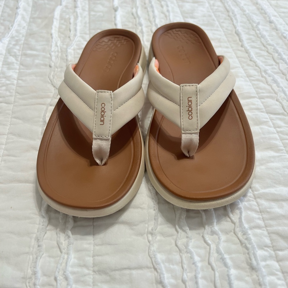 Cobian Cream and Brown Sandals